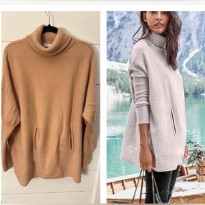 Garnet Hill Women's Cowl & Turtleneck Sweaters - Tan